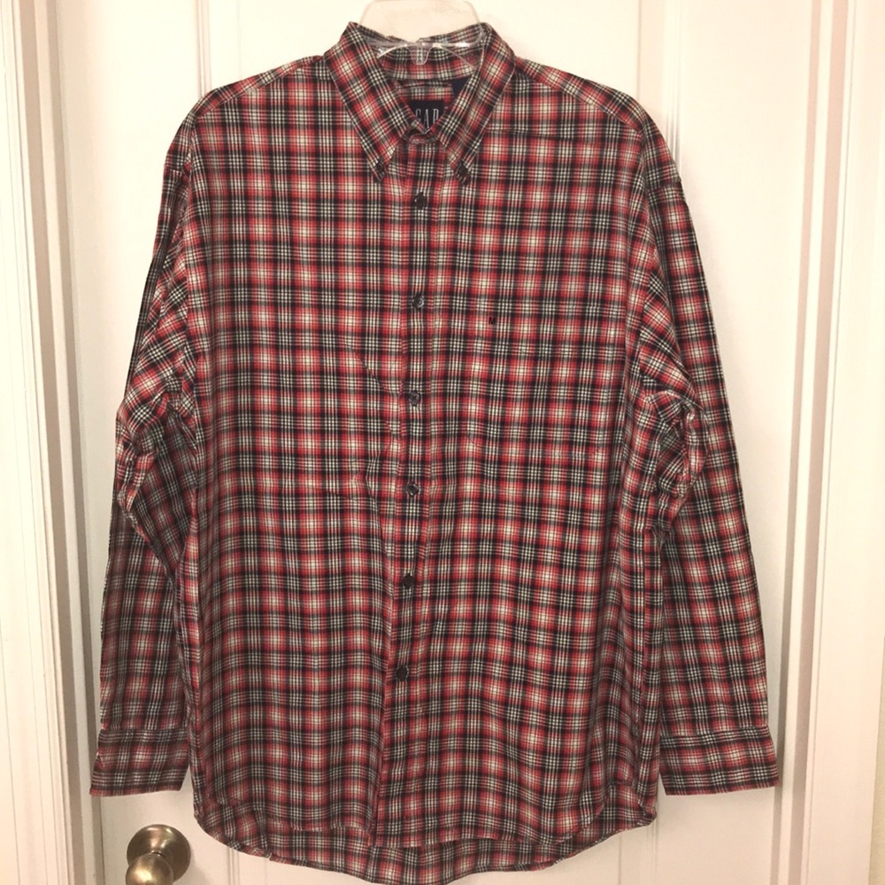 New Gap men’s Medium LS plaid dress shirt NWOT